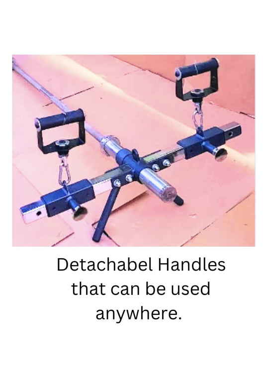 T Bar attachment for any barbell / Bar with Detachable Rotating Grips