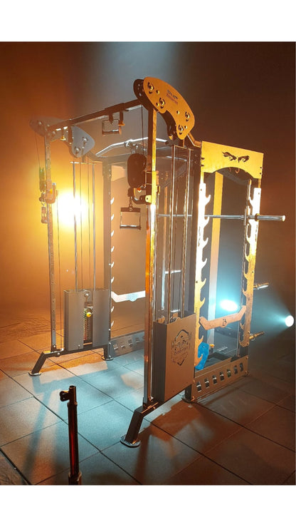 Machine Smith avec croisement de câbles et barres de tractions à poignées rotatives à 360° - FitMorf