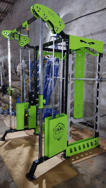 Machine Smith avec croisement de câbles et barres de tractions à poignées rotatives à 360° - FitMorf