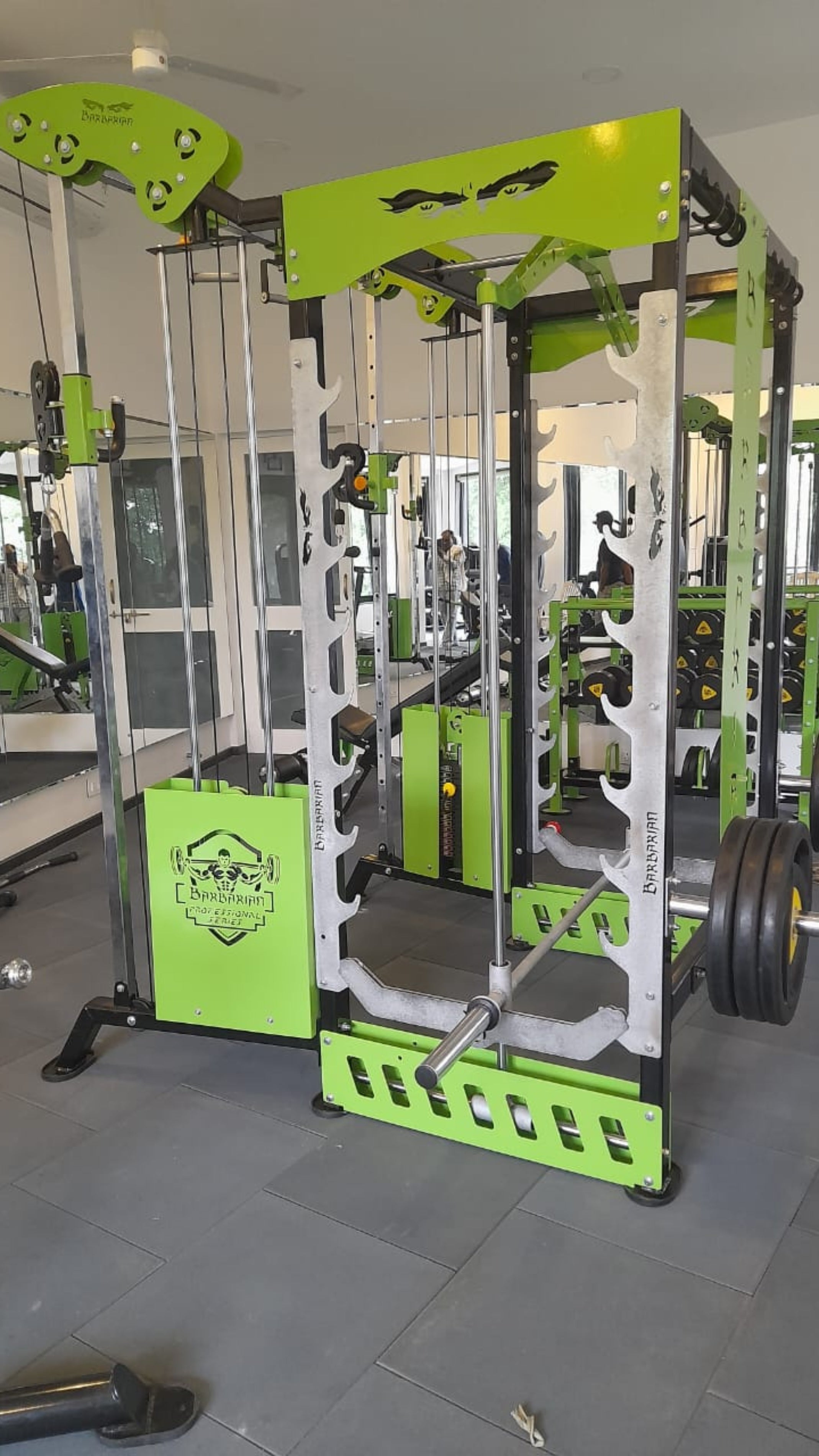 Smith Machine with Cable Cross Over Plus 360° Rotating Grip Chin