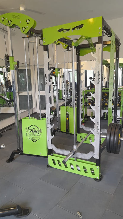 Machine Smith avec croisement de câbles et barres de tractions à poignées rotatives à 360° - FitMorf