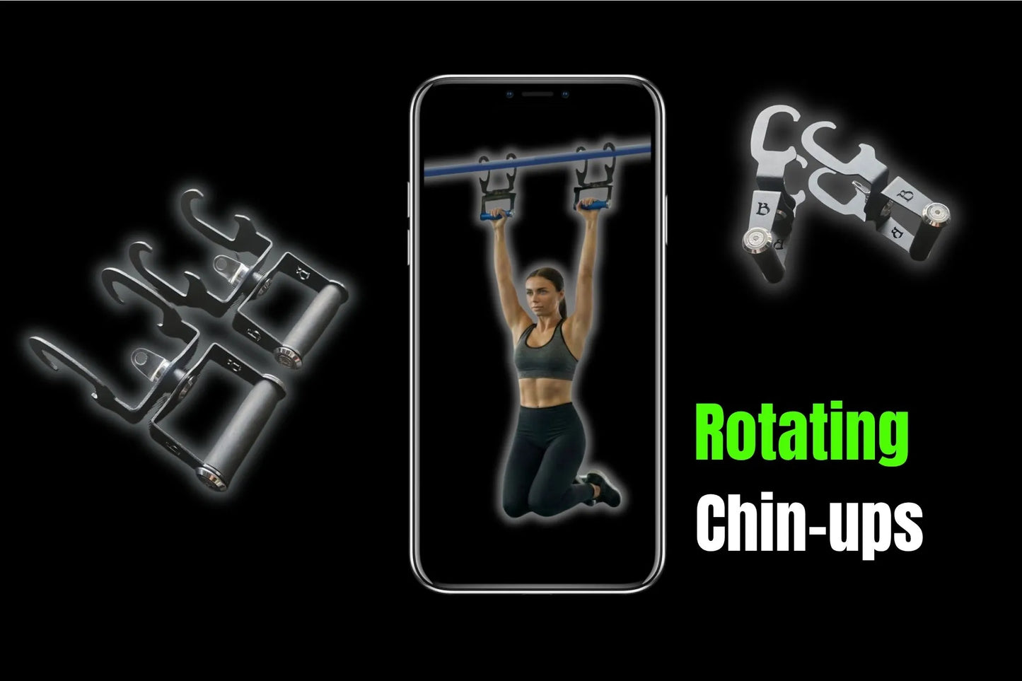 Rotating Grips for Chinups with Hooks - FitMorf