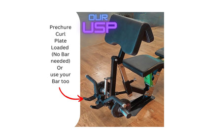 Adjustable Bench Expandable to Leg Extension - Leg Curl - Preacher Curl - Chest Fly Attachment - FitMorf - FitMorf
