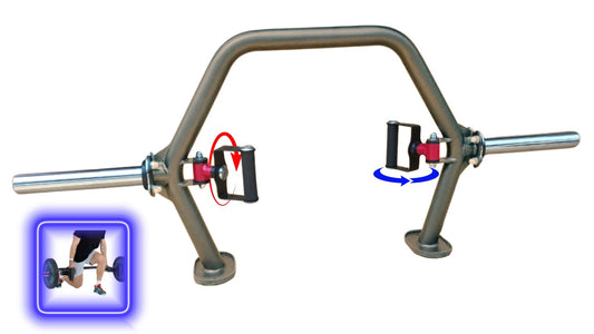 Trap Barbell / Deadlift Bar with rotating grips open end design /Trap Bar | Deadlift Barbell| - FitMorf